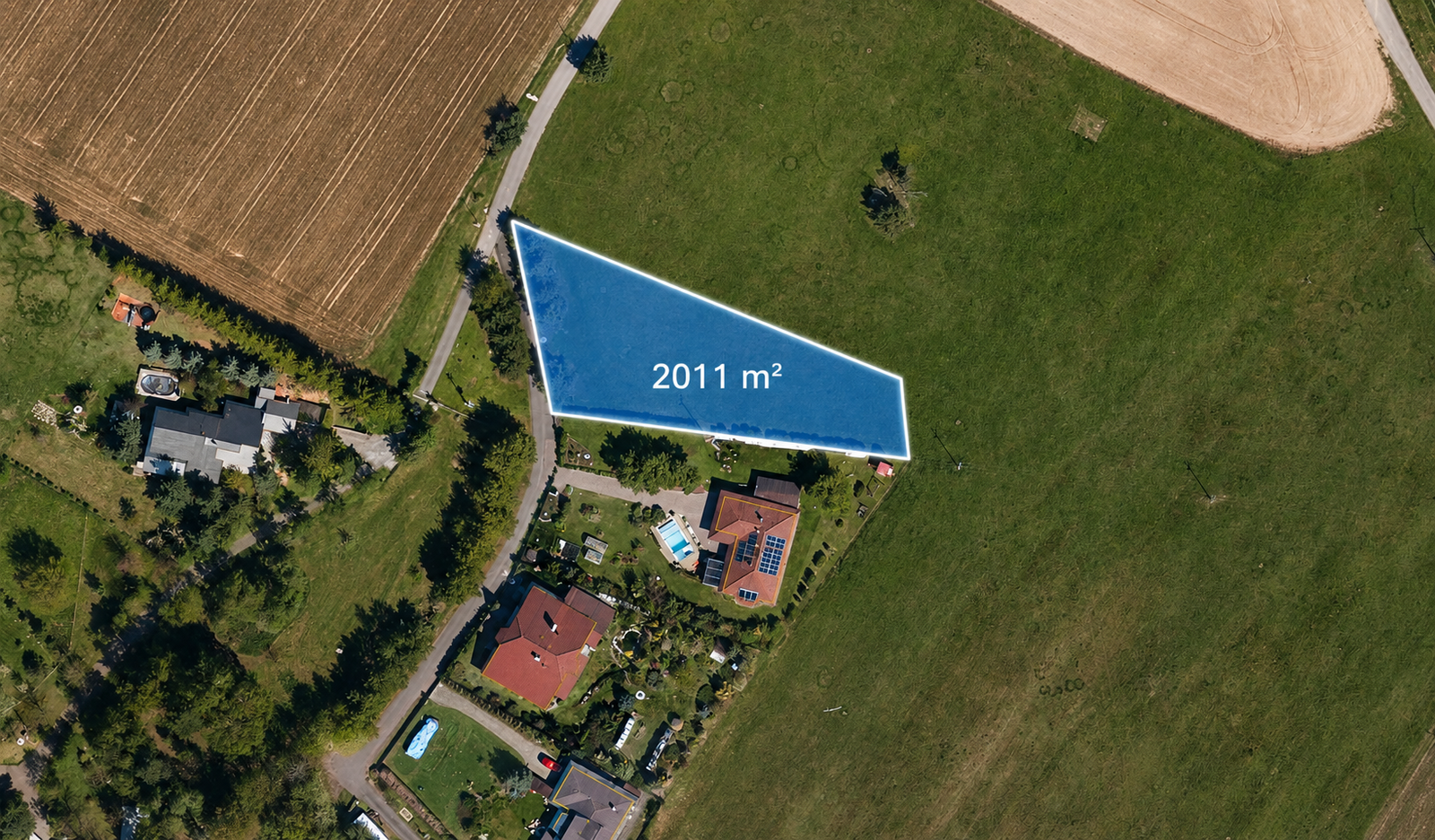 Pozemek 2 011 m² s architektonickým projektem moderní vily | Dvorce u Jihlavy